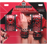 Master Series Crimson Tied Embossed BDSM Play Wrist Cuffs Cuffs And Restraints